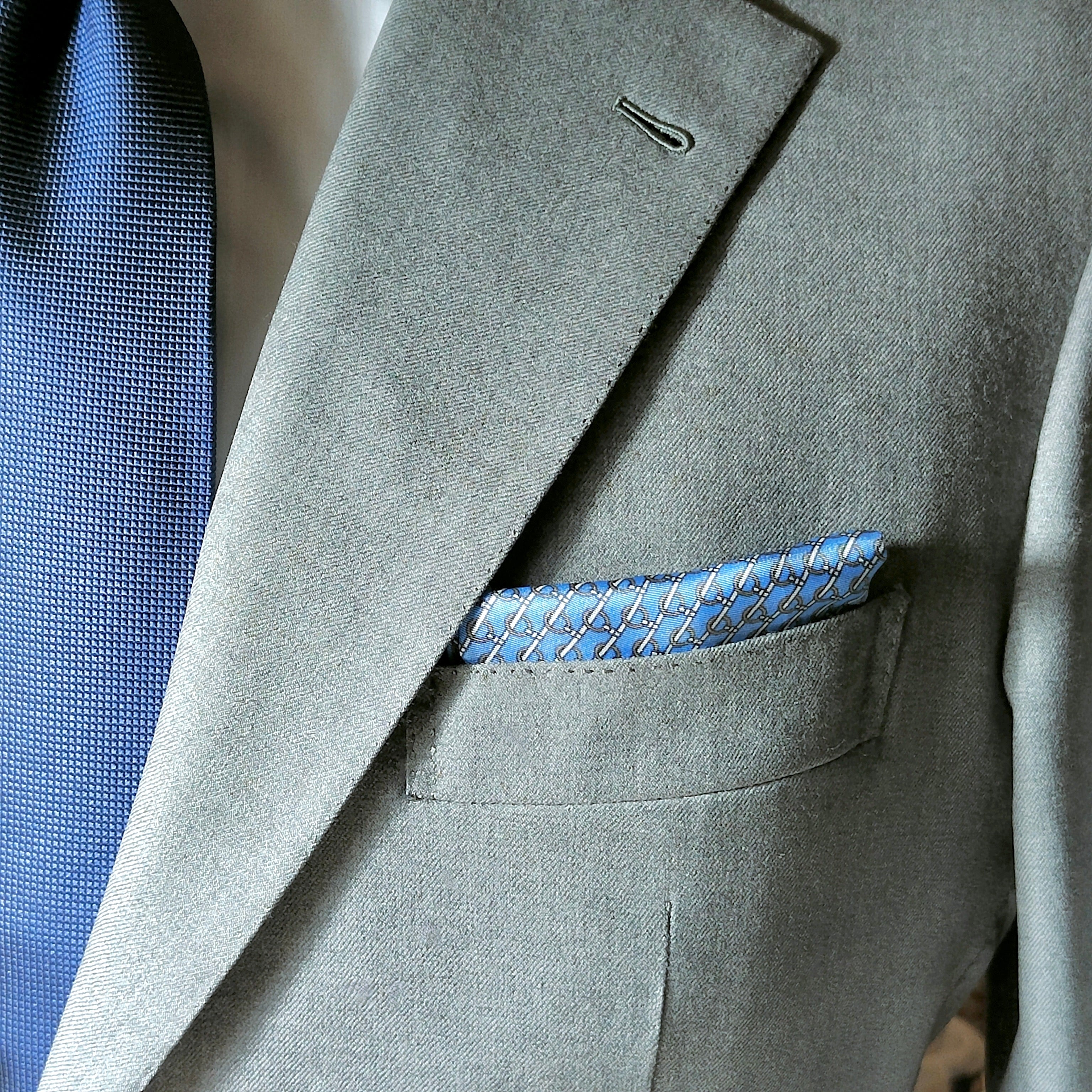 Pocket blue background with micro pattern and royal frame