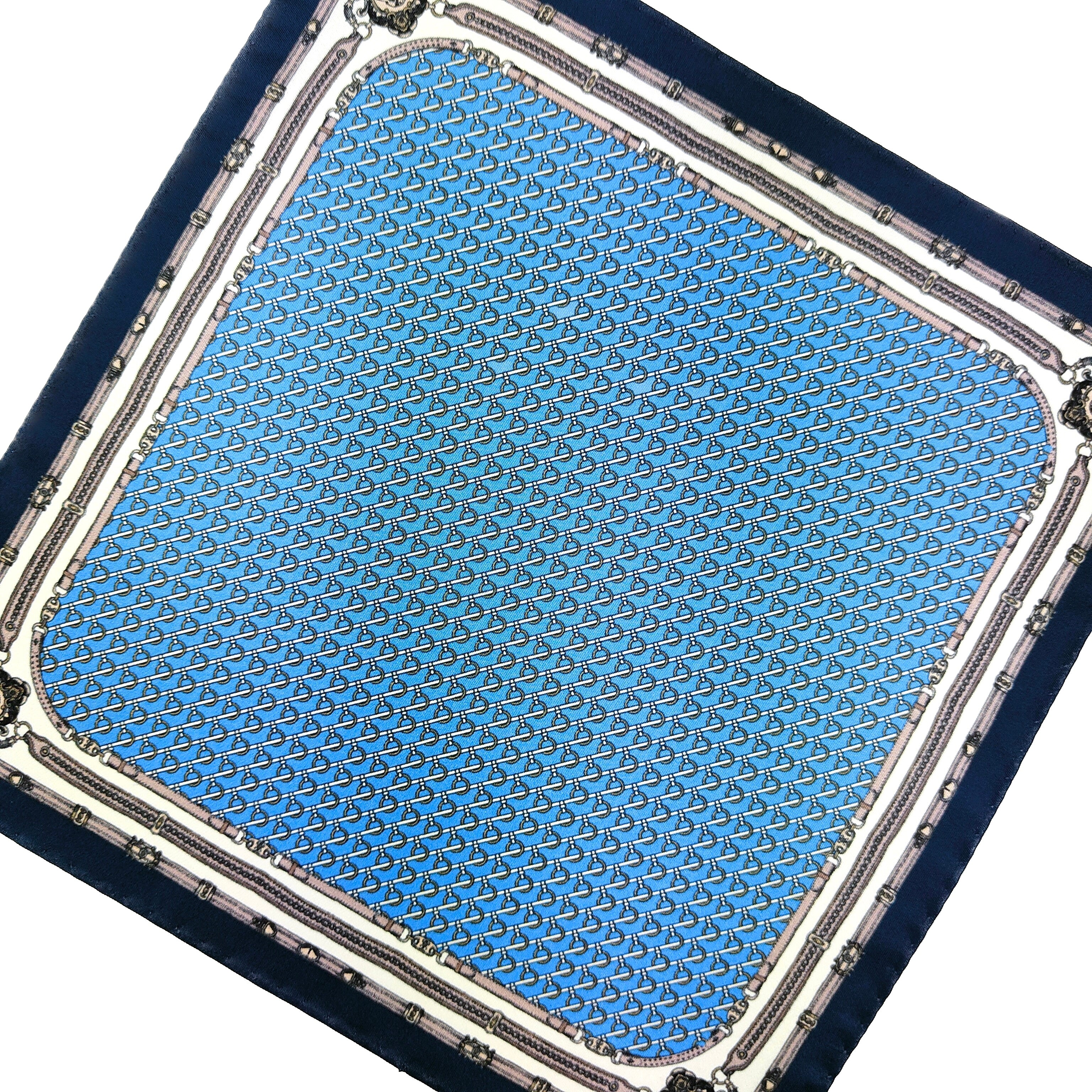 Pocket blue background with micro pattern and royal frame