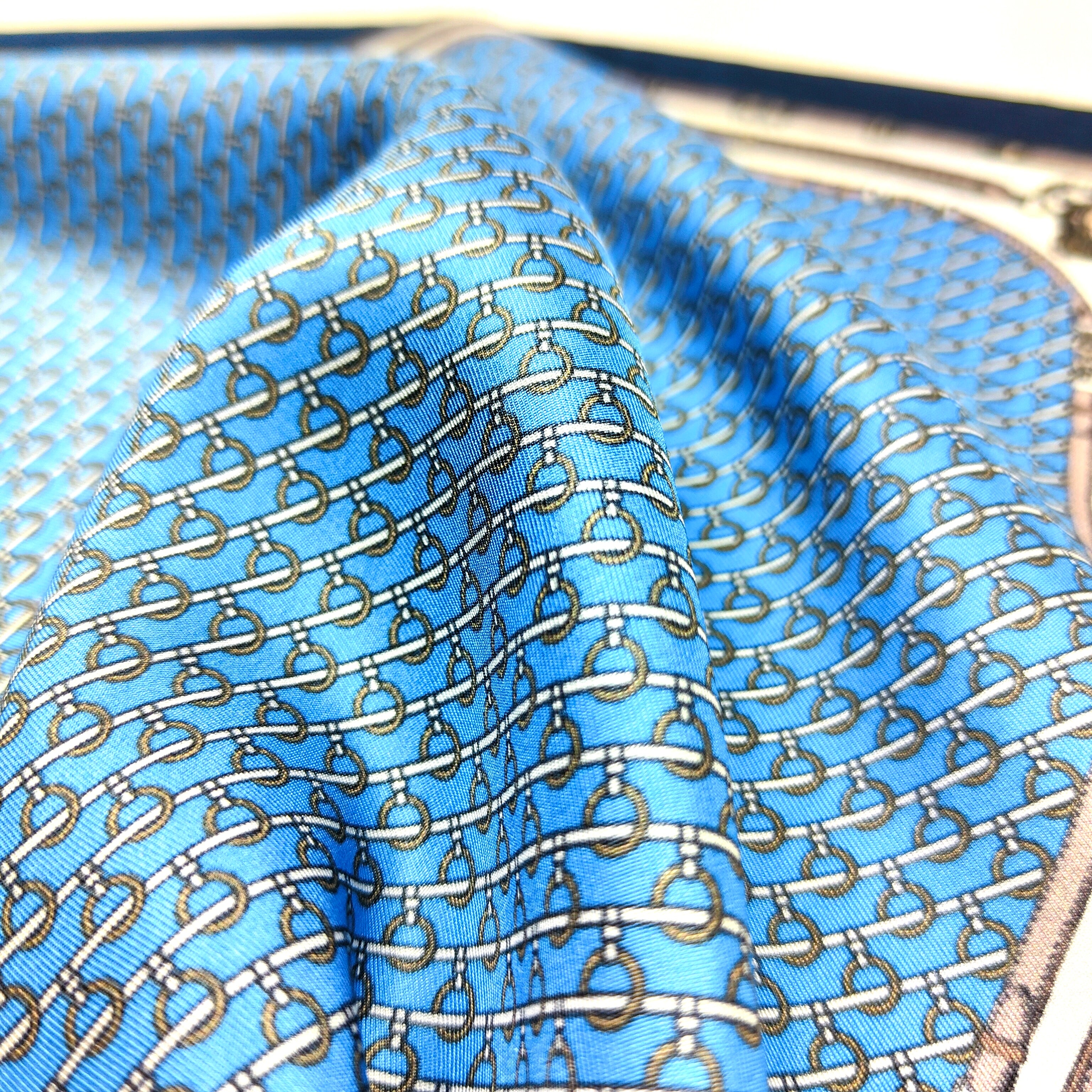 Pocket blue background with micro pattern and royal frame