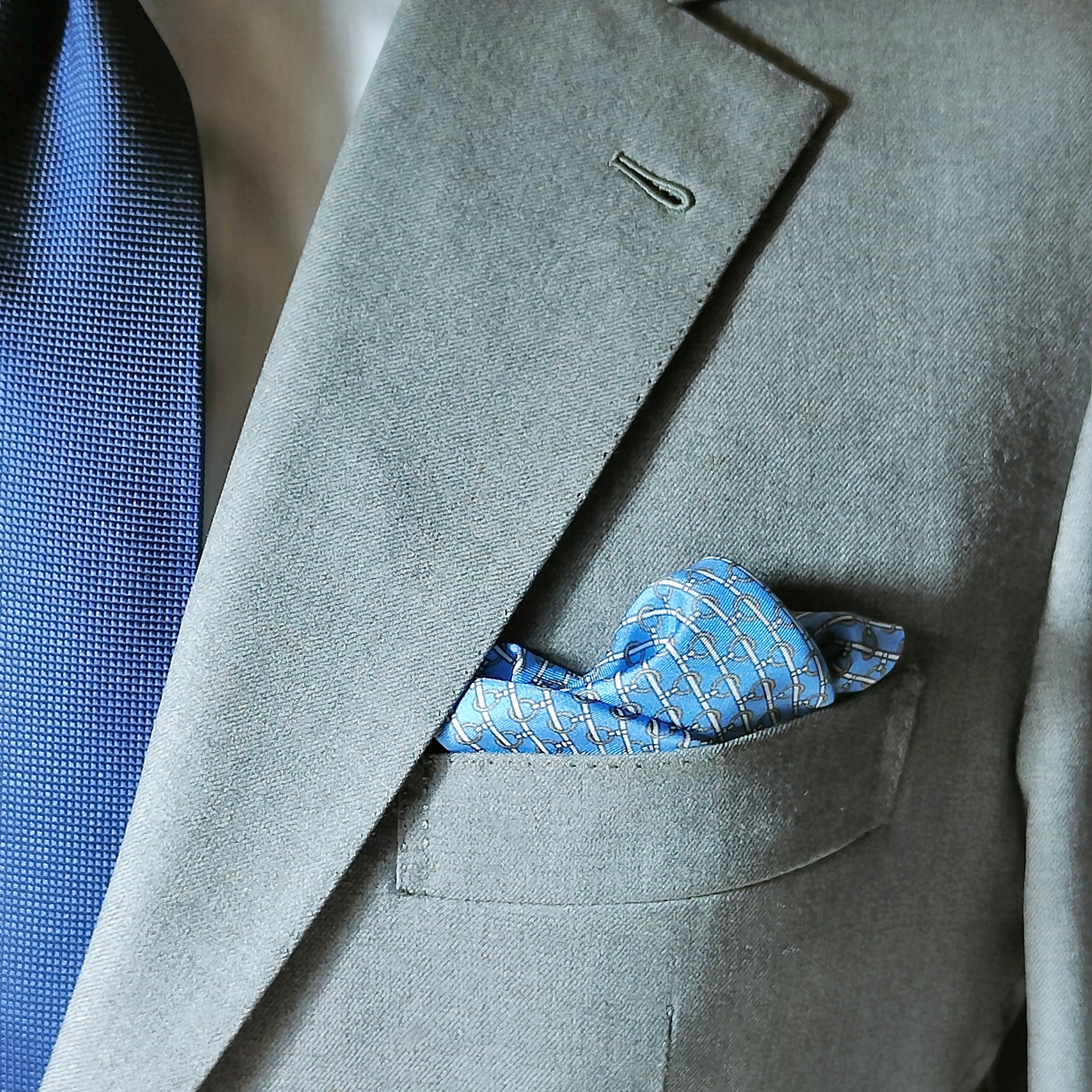 Pocket blue background with micro pattern and royal frame