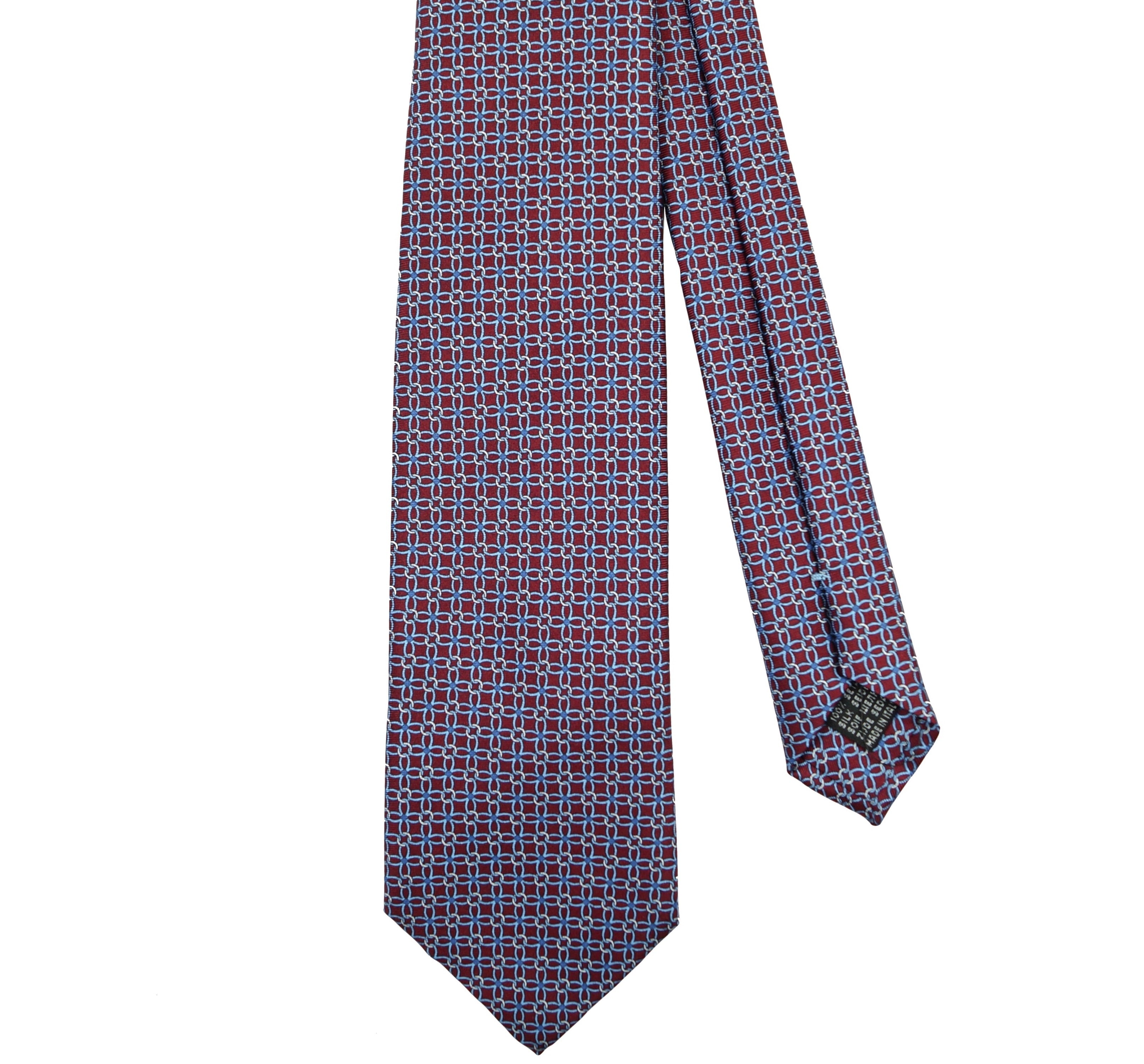 Burgundy tie with woven pattern