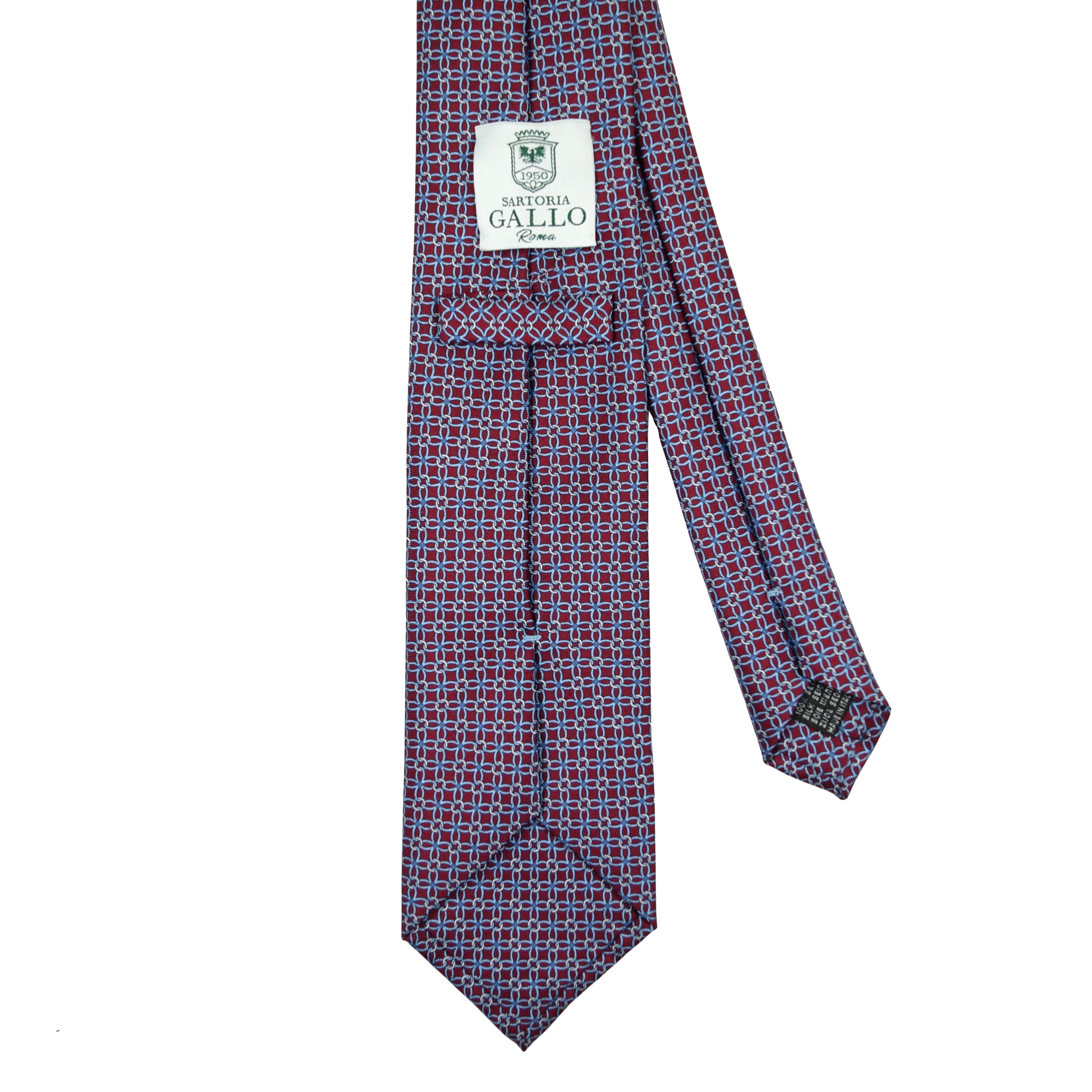 Burgundy tie with woven pattern