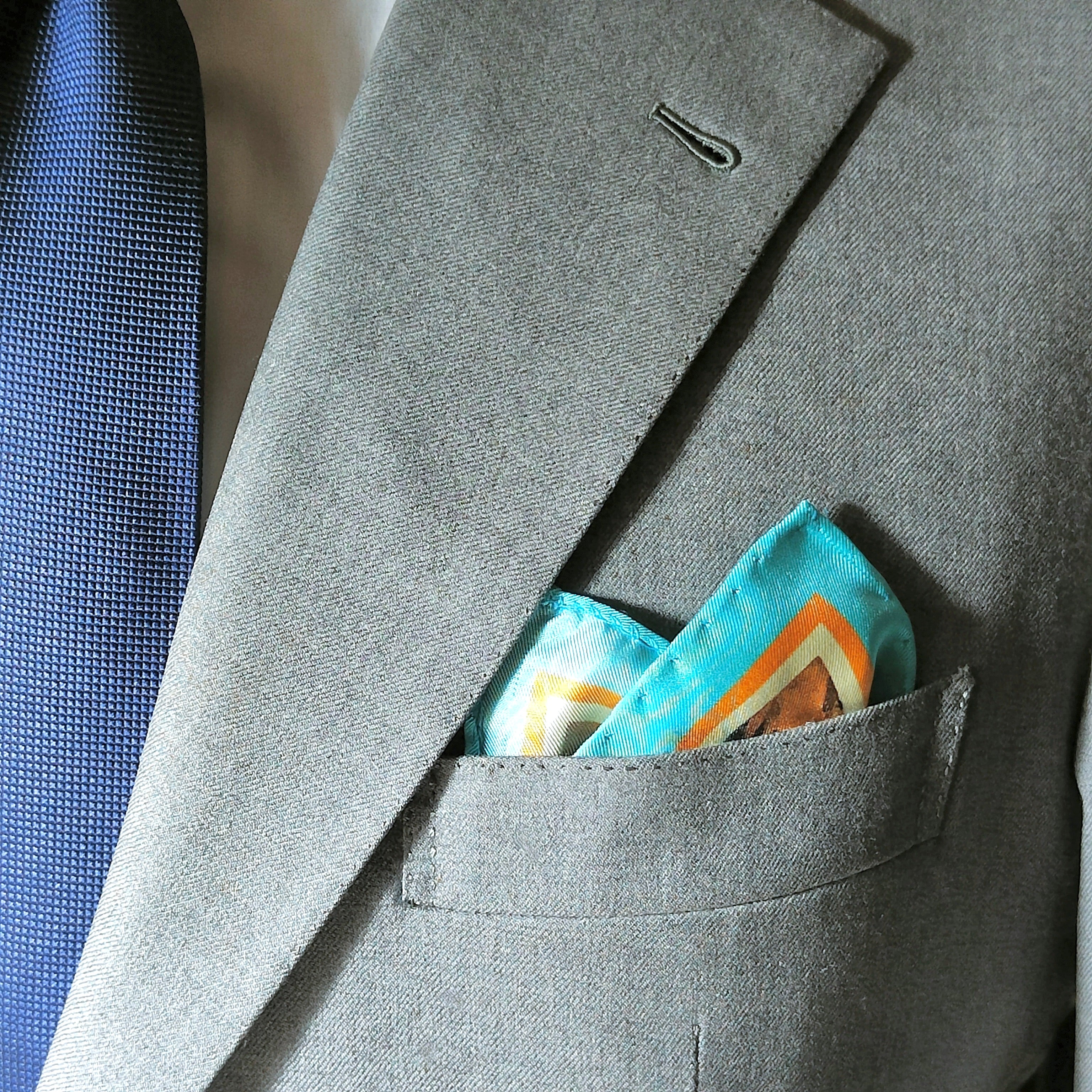 Optical Orange Pocket Square