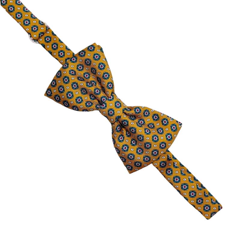 papillon annodato in seta MEDAGLIONI CLASSICI SETA STAMPATA pre-knotted bowtie silk sartoria gallo 2